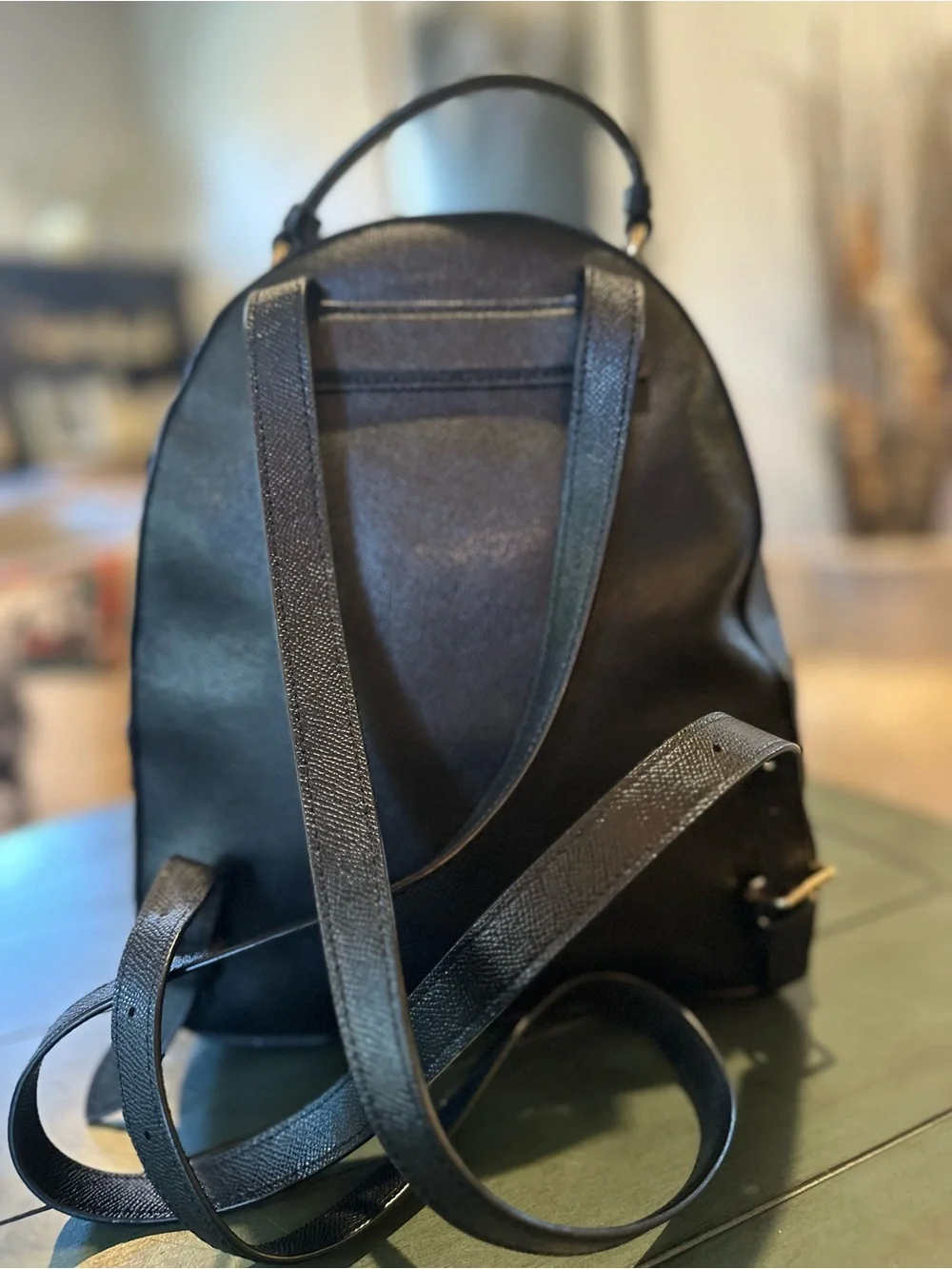 Coach Black Saffiano Leather Mini Backpack with Gold Hardware